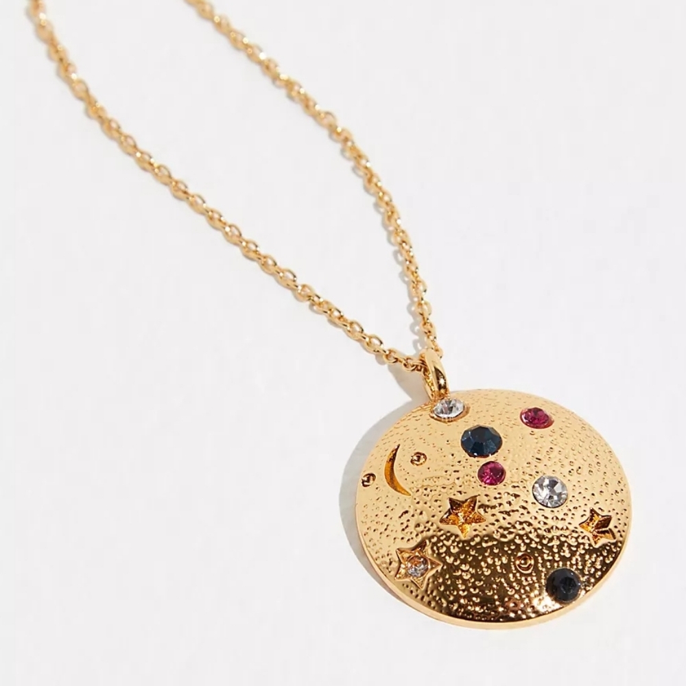 NWT Free People Gold Plated Orbit Multicolored Stones Necklace